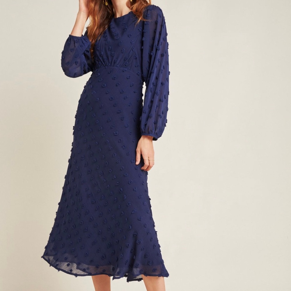 Michaela Textured Midi Dress | Anthropologie
